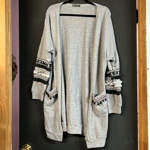 Unique fringe cardigan